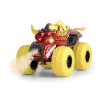 Dickie Toys - Flaming Fire Monster Auto, 25 cm, grande monster truck, funzione vapore e pneumatici in gomma, per bambini dai 3 anni, sistema a ruota libera, luci e suoni, batterie incluse, 203754003