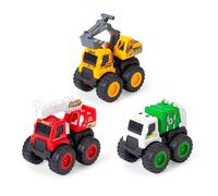 Dickie Toys - Mighty Engines Monster truck (1 auto) - Auto giocattolo per bambini dai 3 anni in su, con frizione e pneumatici in gomma, selezione casuale tra 3 modelli (escavatori, vigili del fuoco