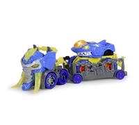 Dickie Toys - Monster Ranger Shark Auto, 32 cm, a partire dai 3 anni, Camion Mammut con rimorchio e veicolo squalo, sistema a ruota libera, luce e suono, batterie incluse