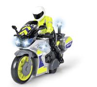 Dickie Toys - Polizia Moto - Giocattolo Moto con Personaggio Poliziotto per Bambini dai 3 Anni in su, con Luce Blu e Sirena, Ruota Libera, Lunghezza 17 cm
