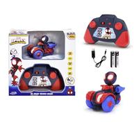 Dickie Toys RC Auto RC Spin Techno-Racer con Miles Morales (8 cm) - Auto Giocattolo telecomandata per Bambini dai 3 Anni in su, Marvels Spidey e i Suoi Super Amici, 6 km/h, Telecomando Incluso