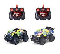 Dickie Toys - RC Mini Monster Truck (14 cm), auto telecomandata per bambini dai 6 anni in su, 2 canali, 2,4 GHz, luce sotto la carrozzeria, fino a 10 km/h, 2 scomparti assortiti, multicolore