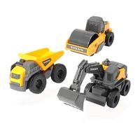 Dickie - Volvo Micro Builders, Grigio-Giallo, Confezione 3 pz cm.9, 3 Anni, 2037
