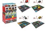 Dickie Toys Tappeto da gioco 70 x 80 cm Segnali Stradali 1 auto da 9 cm