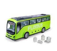 Dickie Toys - Volvo 9700 pullman 54 cm, autobus giocattolo per bambini dai 3 anni in su, ruota libera, luce e suono, tetto rimovibile, interni, porte e lembi apribili, valigia, scala 1:16, verde