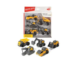 Dickie Toys Volvo Micro Workers confezione 5 pz cm.9, + 3 anni, 203722008