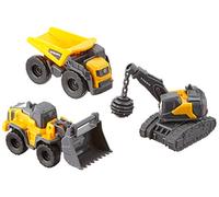 Dickie - Volvo Micro Builders, Grigio-Giallo, Confezione 3 pz cm.9, 3 Anni, 2037