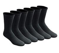 Dickies 6-Pair Cushion Crew Crew Socks Black Sock Size:10-13/Shoe Size: 6-12