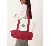Dickies - Borsa shopping in tela bianco sporco e bordeaux con logo One Size