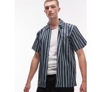 Dickies - Camicia a maniche corte blu a righe multicolore M