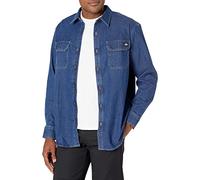 Dickies Camicia a Maniche Lunghe da Uomo Flessibile Button-Down, Lavaggio Denim Medio, S