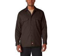 Dickies - Camicia a maniche lunghe uomo, Marrone (Dark Brown), Large