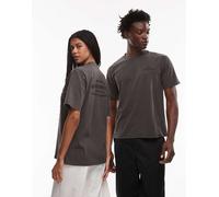 Dickies - Christiana - T-shirt nero slavato con logo grande tono su tono sul davanti XL