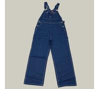 DICKIES Classic High Back Wide Leg Salopette Uomo 36X32 Blu Indigo Lavato