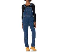 Dickies Denim Double Front Bib Overalls Tuta, Lavaggio Scuro, L Donna