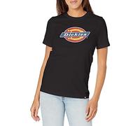 Dickies Donna, Maglietta da Donna con Logo Tricolore Heavyweight, Nero, M