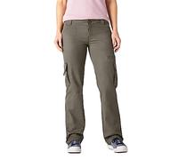 Dickies Donna, Pantaloni cargo in twill taglio dritto, RISCIACQUATO FOGLIA D'UVA, 12/Regular