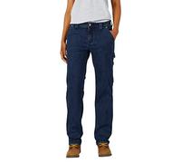 Dickies Donna, Pantaloni Carpenter in denim, taglio dritto, LAVAGGIO PIETRA SCURA, 8/Regular