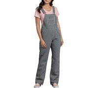 Dickies Salopette Comoda Bib dal Taglio Dritto, RISCIACQUATO Hickory Stripe, XS Donna