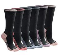 Dickies Dri-tech - Calzini da donna con controllo dell'umidità (confezione da 12), Nero con bluastro (6 paia), M