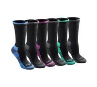 Dickies Dri-Tech Essential Moisture Control Crew Socks, Available in S-XL (6, 12 Pairs) Calzini, Nero Assortiti (6 Paia), Large (Pacco da 6) Donna