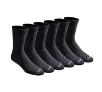 Dickies Dri-tech Moisture Control Crew - Calzini casual da uomo, nero solido (6 paia), Shoe Size: 15-17
