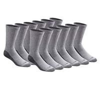 Dickies Dri-tech Moisture Control Crew - Calzini da uomo, confezione multipla da 18 pezzi, grigio (12 paia), Shoe Size: 15-17