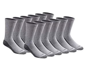 Dickies Dri-tech Moisture Control Crew - Calzini da uomo, confezione multipla da 18 pezzi, grigio (12 paia), Shoe Size: 15-17