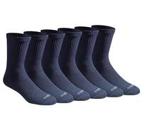 Dickies Dri-Tech Moisture Control Mid-Crew Length Socks, Available in M-XL (6, 12 Pairs) Calzini, Lunghezza Comfort, Blu Navy (6 Paia), M (Pacco da 6) Uomo