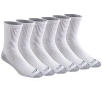 Dickies Dri-Tech Moisture Control Mid-Crew Socks, Available in M-XL (6, 12 Pairs) Calzini, Comfort Length White (6 Paia), (Pacco da 6) Uomo