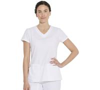 Dickies EDS Signature - Maglia da donna con scollo a V, con tasche multiple - bianco - L