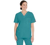 Dickies EDS Signature Scrub da Donna e Scrub da Uomo, Unisex, Una Tasca con Scollo a V, in Morbido Popeline Spazzolato 83706, Blu Foglia di t, XL
