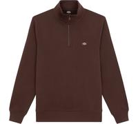 Dickies - Felpa con collo alto e zip - Oakport Quarter Zip Chocolate Brown per Uomo in Cotone - Taglia L - Marrone