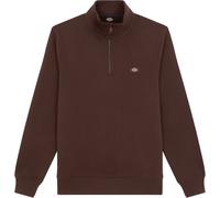 Dickies - Felpa con collo alto e zip - Oakport Quarter Zip Chocolate Brown per Uomo in Cotone - Taglia M - Marrone