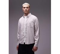 Dickies - Gallatin - Camicia a righe rosse e bianche-Bianco M