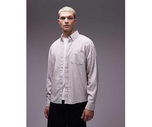 Dickies - Gallatin - Camicia a righe rosse e bianche-Bianco M
