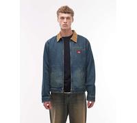 Dickies - Giacca di jeans blu con tinta kaki-Verde M