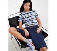 Dickies - Glade Spring - T-shirt mini blu a righe-Bianco XXS