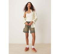 Dickies - Herndon - Pantaloncini di jeans ampi blu indaco con tinta gialla sbiadita W27