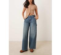Dickies - Hilham - Jeans larghi blu slavato con tinta kaki-Verde W29