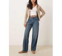 Dickies - Jeans ampi a vita medio alta blu con tinta kaki-Verde W29