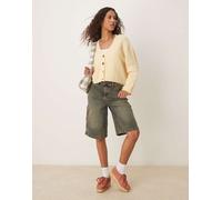 Dickies - Jorts blu indaco con tinta sbiadita gialla W34