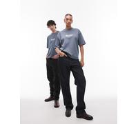 Dickies - Lewistown - T-shirt blu medio con logo ricamato al centro S