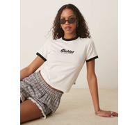 Dickies - Lewistown - T-shirt mini bianco sporco con bordi a contrasto XS