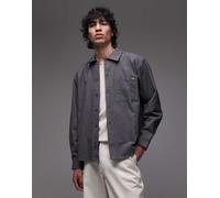 Dickies - Lima - Camicia oversize grigio scuro con motivo gessato XS