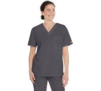 Dickies Maglietta da infermiere, da uomo, unisex, con scollo a V, Peltro, 5XL