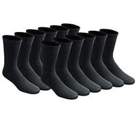 Dickies Men's All Purpose Cushion Crew Socks (6/12 Packs), Black (12 Pair), Shoe Size: 6-12