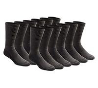 Dickies Men's Big and Tall Multi-Pack Dri-tech Moisture Control Crew Socks, Charcoal Bnd2, Shoe Size: 12-15