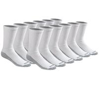 Dickies Men's Big & Tall Dri-tech Moisture Control Crew Socks Multipack, White (