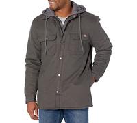 Dickies Men's Big & Tall Fleece Hooded Duck Shirt Jacket with DWR, Slate, 4X